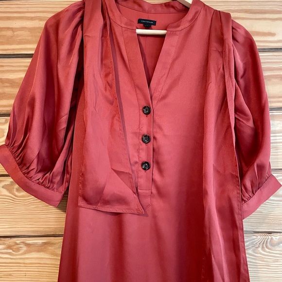 NWOT Ann Taylor spiced orange balloon sleeve dress - Picture 8 of 8